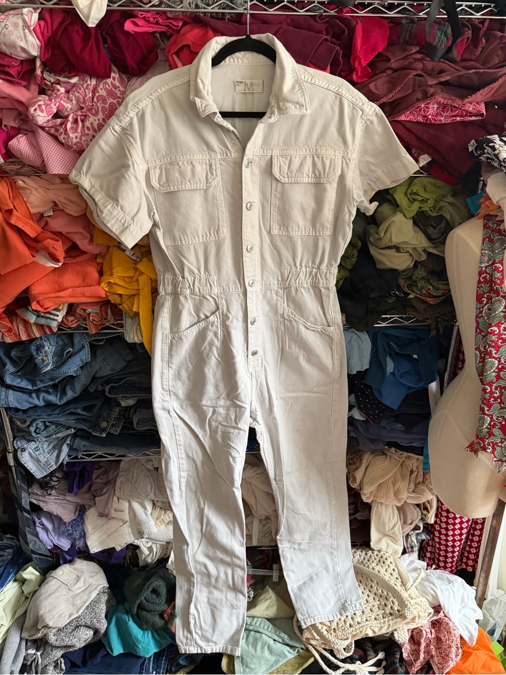 We The Free Grey Denim Jumpsuit Size Medium